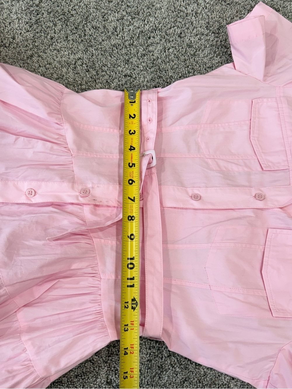 Zara Baby Pink 100% Cotton Collared Belted Shirt Dress Maxi Resort Women’s XS - Picture 11 of 15